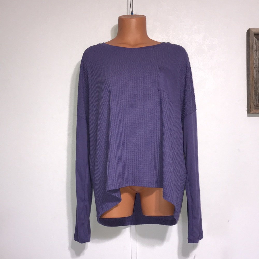 Alfani Intimates Cozy Thermal Top Plum Garden - Picture 3 of 6
